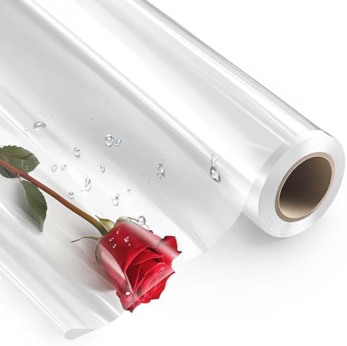 PerkHomy Clear Cellophane Wrap Roll 16" 3 Mil Thick Cellophane by PerkHomy