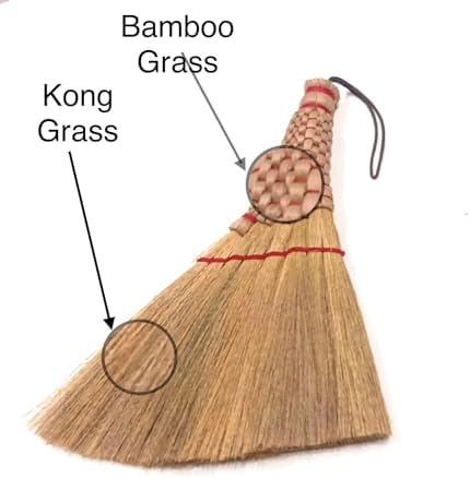Handmade Whisk Broom, 9-Inch Small Hand Broom, Kong Grass - Image 3