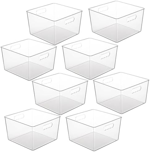 Vtopmart 8 Pack Extra Large Clear Storage Bins, 11x11 Cube Organizer by Vtopmart