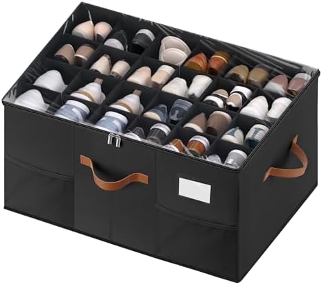 Shoe Organizer for Closet, Adjustable Storage Box Holds 24 Pairs by MSTONAL