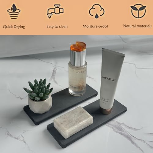 NiuYichee 2Pcs Stone Soap Trays Water Absorbing Diatomite Coaster - Image 2