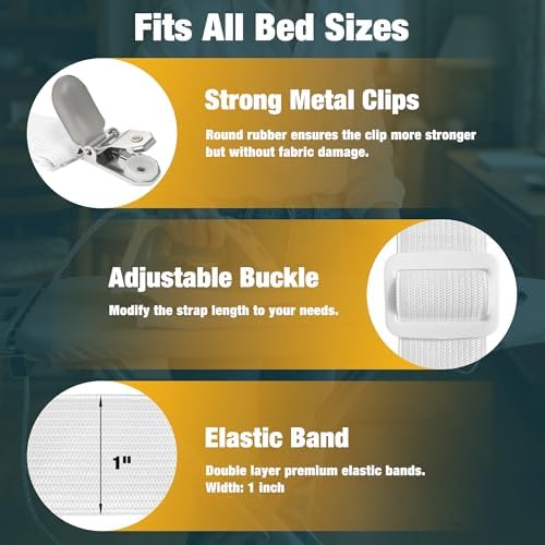 4 Pack Ironing Board Cover Clips, Adjustable Elastic Fasteners - Image 3