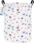 Round Watermark flower Laundry Hamper Waterproof Fabric Home Storage by ONOEV
