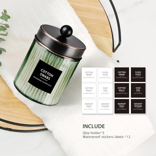 3 Pack Apothecary Jar Canisters Bathroom Vanity Organizer - Image 4