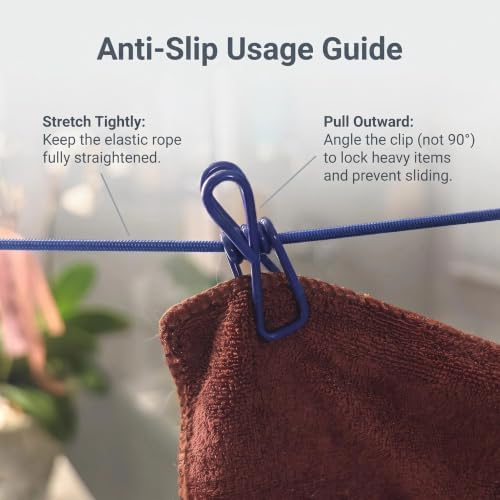 2 Pack Travel Clothesline with 24 Clips, Portable Windproof Laundry Line - Image 3