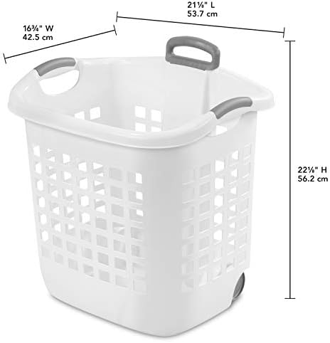 Sterilite 1.75 Bushel Ultra Wheeled Laundry Basket, Handle and Wheels - Image 2