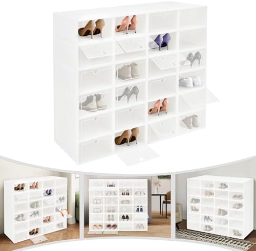 24 Pack Shoe Boxes, Shoe Storage Organizer Containers - Image 4