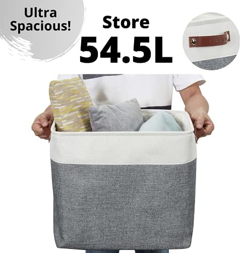 DECOMOMO Extra Large Storage Baskets, 54.5L Fabric Storage Bins 3 Pack - Image 4