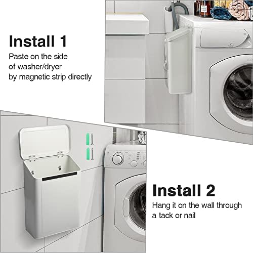 Picowe Magnetic Laundry Storage, Large Metal Lint Holder Bin - Image 4