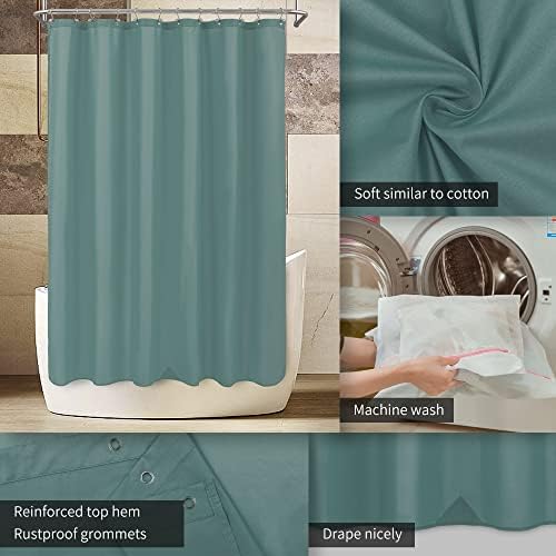 ALYVIA SPRING Waterproof Fabric Shower Curtain or Liner Sea Teal - Image 3