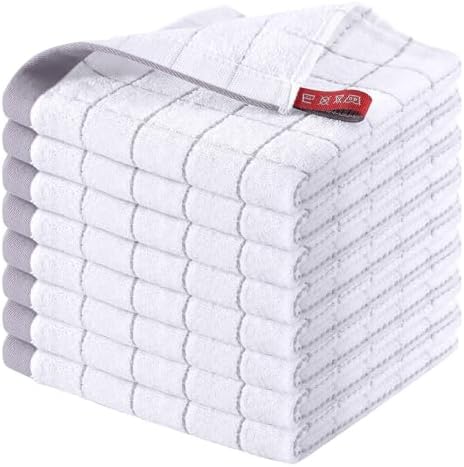 Homaxy 100% Cotton Terry Kitchen Dish Cloths, 8 Pack by Homaxy
