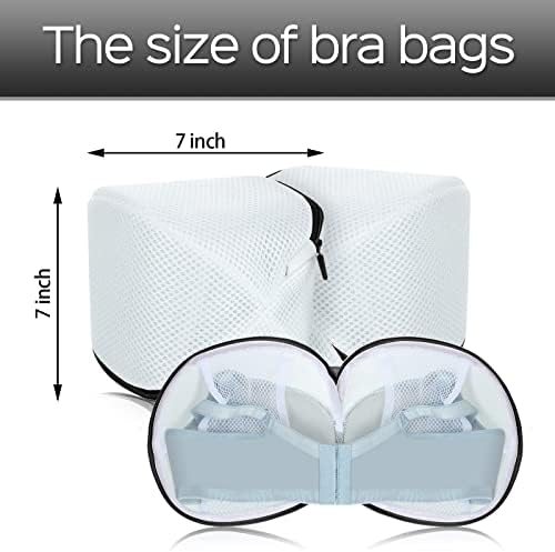 Shappy 6 Pcs Bra Washing Bag for Laundry Storage Women 7.87 Inch Black - Image 2