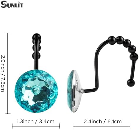 Sunlit Luxury Design Round Teal Blue Diamond Crystal Gem Bling - Image 4