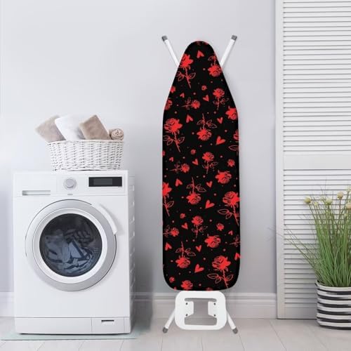 Red Rose Ironing Board Cover, Love Heart Flower Applicable Standard Size Iron - Image 3