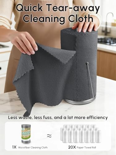 Microfiber Cleaning Cloths Roll 75 Pack 12x12 Inch Lint Free - Image 2