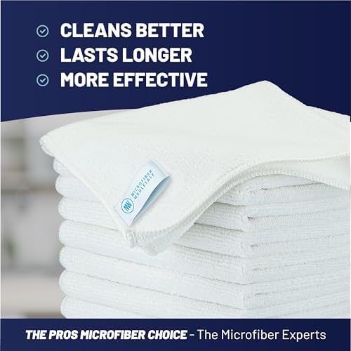 MW Pro Microfiber Cleaning Cloth | White | Size 16" x 16" | All Purpose - Image 2
