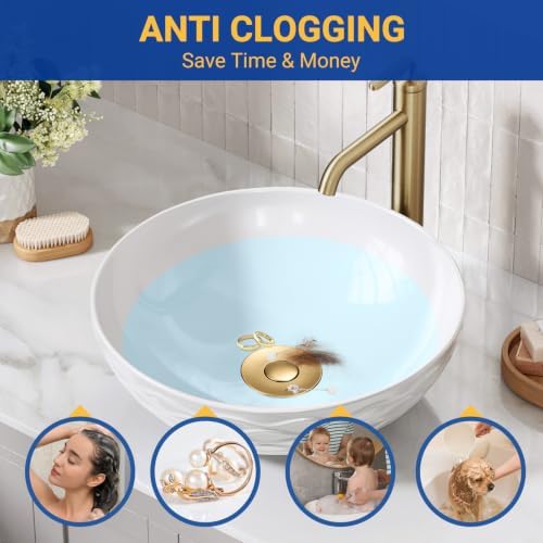 Bathroom Sink Drain Strainer, Pop-Up Bathroom Sink Stopper - Image 3