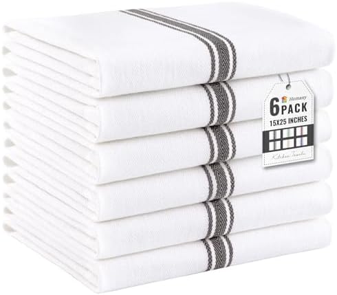 Homaxy 100% Ring Spun Cotton Kitchen Towels 6 Pack by Homaxy