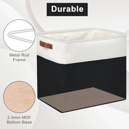 Bagnizer Large Fabric Storage Baskets | 50L Storage Bins, Decorative Linen - Image 4
