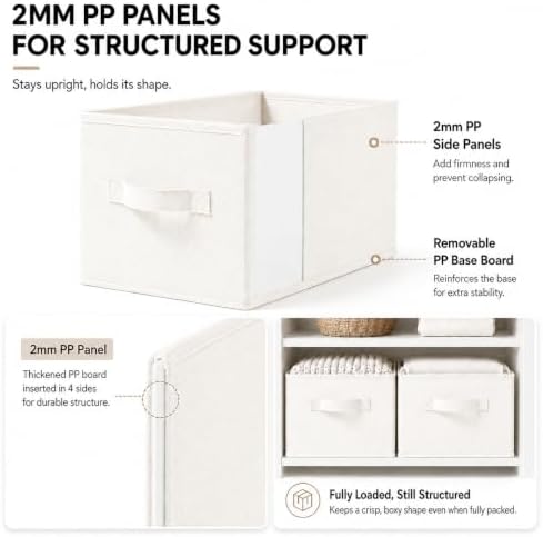 3-Pack Closet Storage Bins, Foldable Fabric Storage Baskets - Image 4