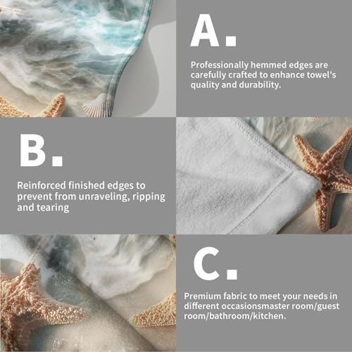 2 Pack Summer Coastal Ocean Hand Towels - Image 5