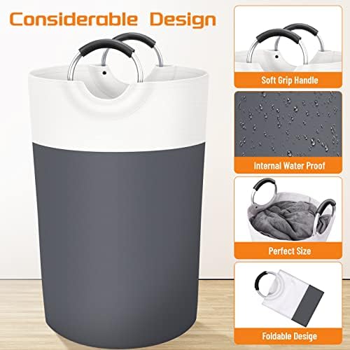 BlissTotes 115L Laundry Basket, Freestanding Collapsible Hamper - Image 3