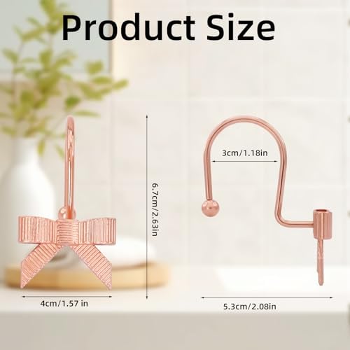 Decorative Shower Curtain Hooks, Luxury Bowknot Shower Curtain Rings, Modern - Image 2