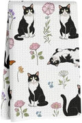 Jztco Cat Kitchen Towels, Floral Cats Gifts Reusable Hand Towels by Jztco