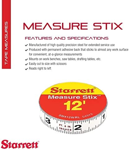 Starrett Tape Measure Stix, 1/2" x 144", S1 Style - Image 2