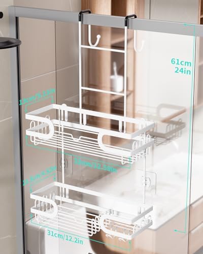 HapiRm Shower Caddy Over Door- Hanging Shower Organizer - Image 6