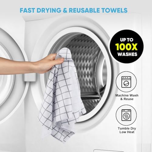 AIDEA Microfiber Cleaning Cloth Roll-50PK, Reusable Paper Towels 11.5×11.5" - Image 6