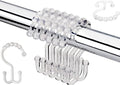 Resze 12 PCS Clear Double Shower Curtain Hooks, Plastic Shower Curtain Rings by Resze