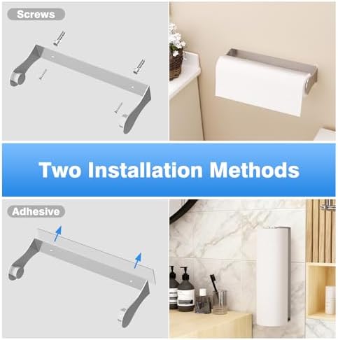 Paper Towel Holder Under Cabinet, Wall Mount, Stainless Steel - Image 6
