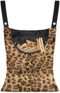 Brown Leopard Print Clothespin Bags Moon Space-Saving Clothespin Storage Hanger by CREAMIC