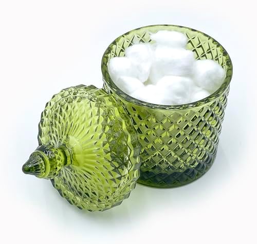 20 oz Olive Green Glass Candy Dish - Image 4