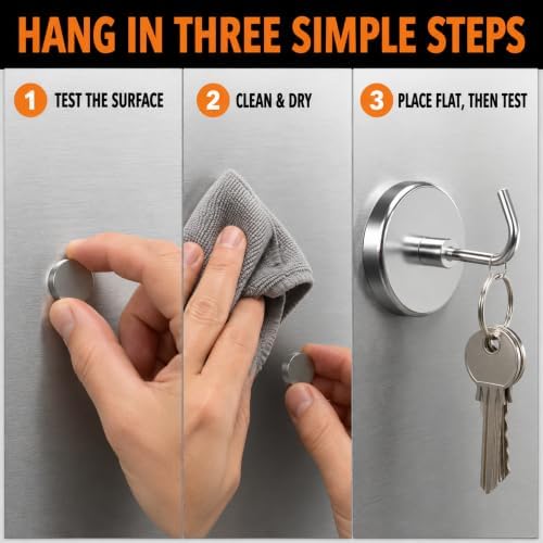 PRIMADA Extra Strong Magnetic Hooks – Heavy Duty Neodymium Magnet Hooks - Image 6