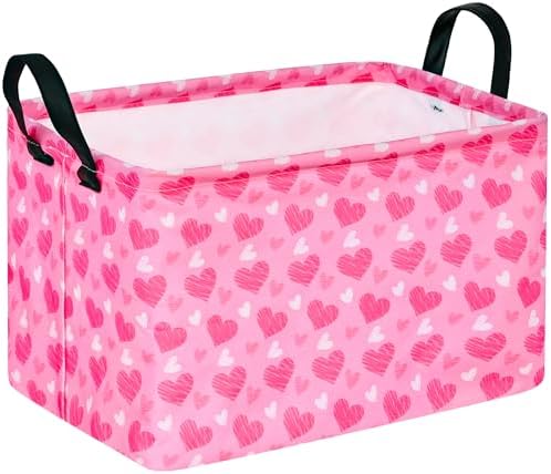 MAIZMZ Girls Storage Basket Heart Print Storage Cube by MAIZMZ