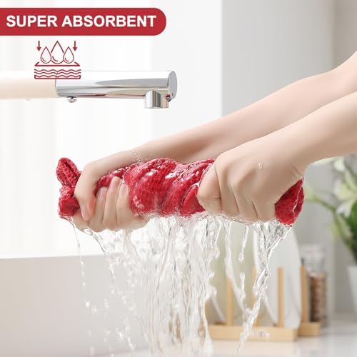 Homaxy 16 Pack 100% Cotton Kitchen Towels and Dishcloths Set - Image 3