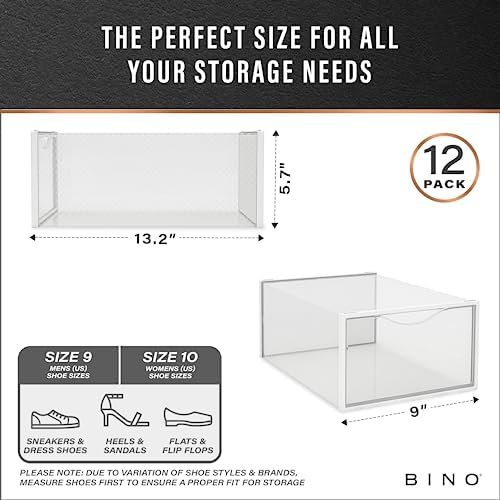 BINO 36-Pack Plastic Stackable Shoe Box Set - Image 3