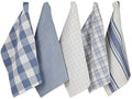 DII Basic Kitchen Large Cotton Dishtowel Set of 5, Stonewash Blue by DII