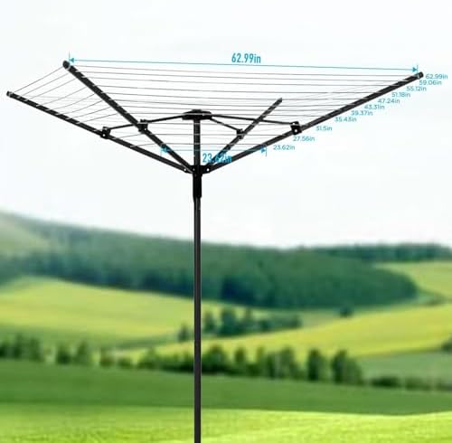 Umbrella Clothesline Outdoor, Rotary Retractable Clothes Line Outdoors - Image 6