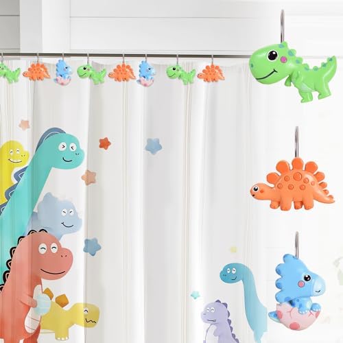 12-Piece Dinosaur Shower Curtain Hooks - Image 5