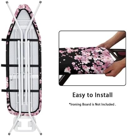 Ironing Board Cover, Blossom Cherry Ironing Board Pad Cover Protector Resists - Image 4
