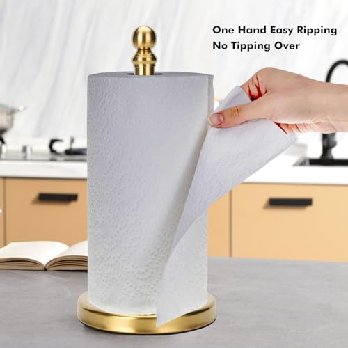 Gold Paper Towel Holder Countertop, Standing Paper Towel Roll Holder - Image 4