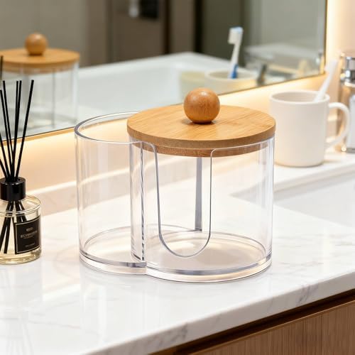 Qtip Holder, Q Tip Holder for Bathroom, Cotton Swab Round Holder Dispenser - Image 7