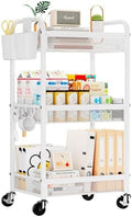 YASONIC 3 Tier Metal Rolling Cart by YASONIC
