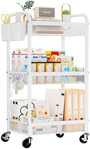YASONIC 3 Tier Metal Rolling Cart by YASONIC