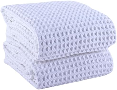 PÜSKÜL Natural 100% Turkish Cotton Waffle Bath Towels Set of 2, Extra-Large by P%C3%BCsk%C3%BClTextile
