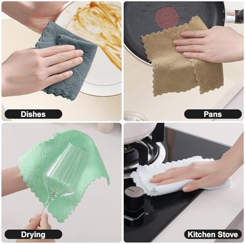 Homaxy Super Soft 12 Pack Coral Velvet Dish Cloths - Image 6