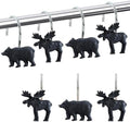 12-Piece Deer Bear Western Farmhouse Rustic Shower Curtain Hooks by CTOHN